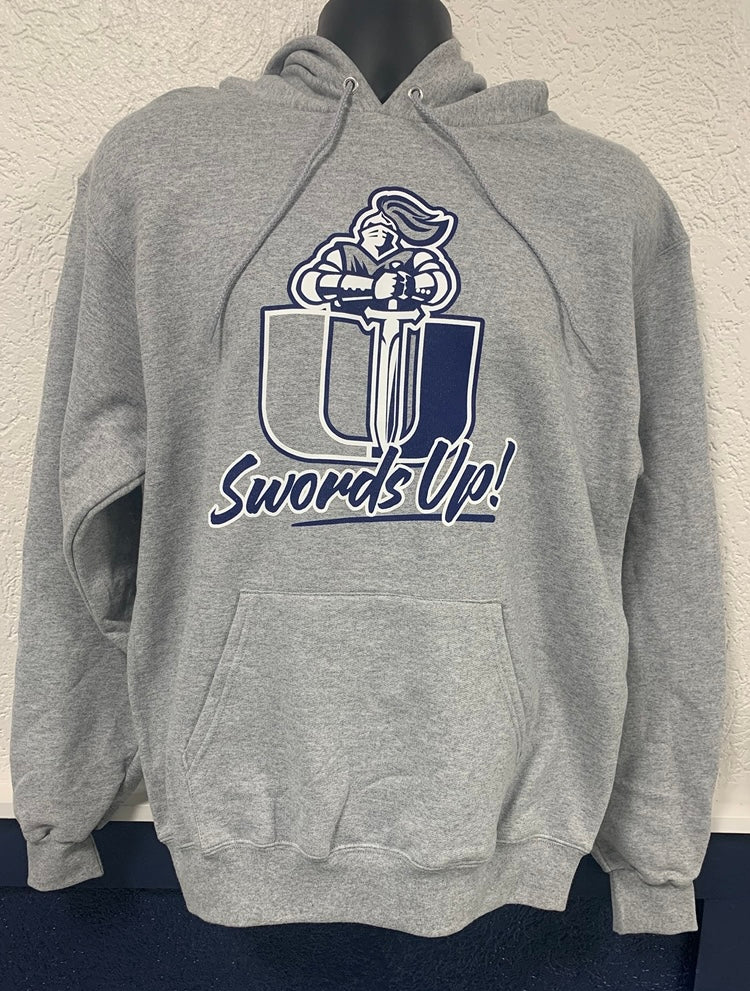 Champion Gray Hoodie With Navy Swords Up